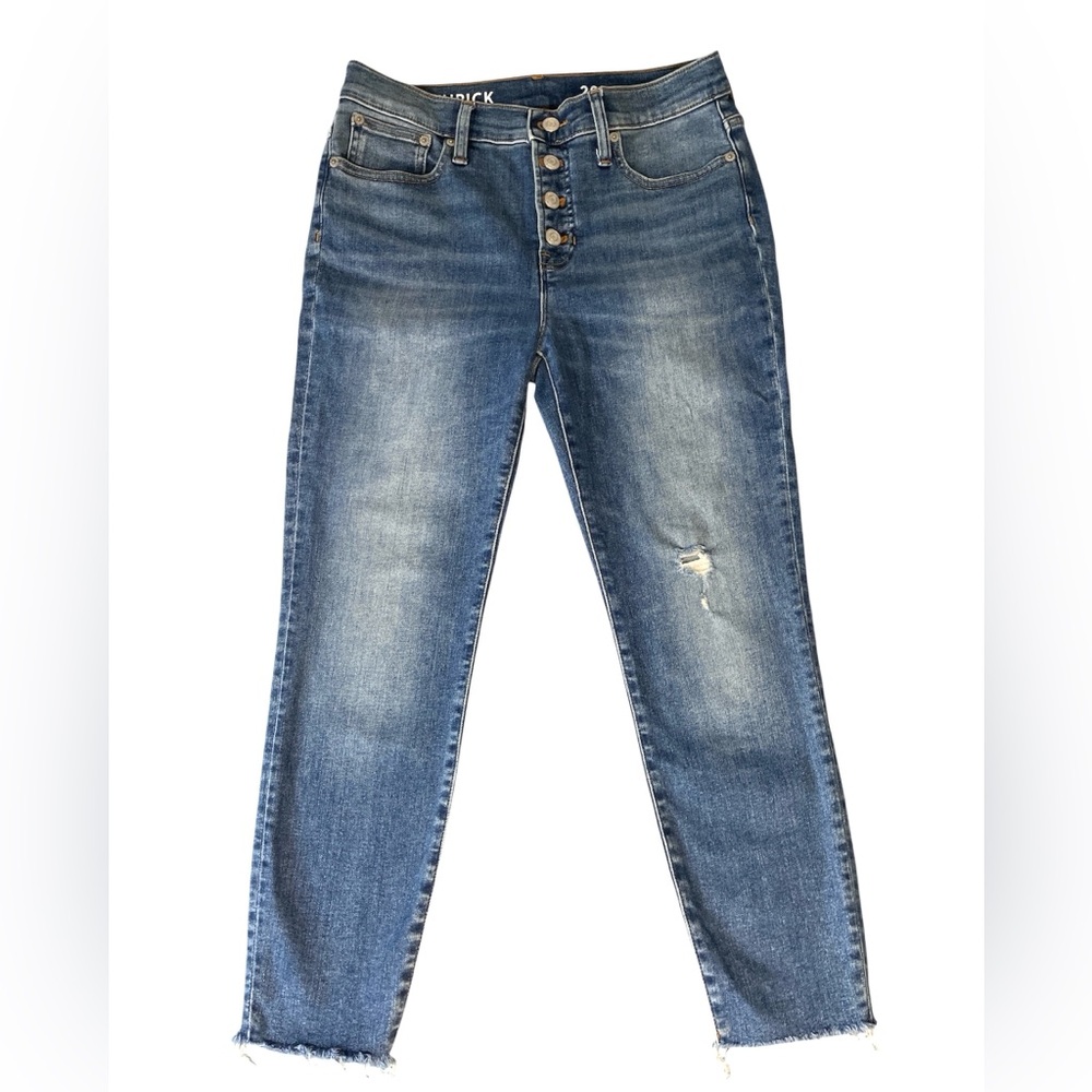 J Crew Toothpick Buttonfly Distressed Jeans 29P